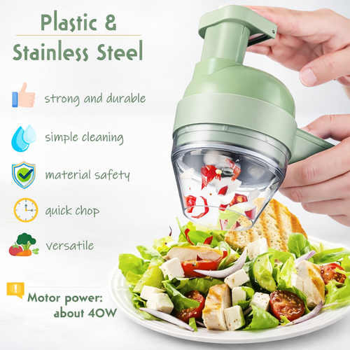 4 in 1 Portable Electric Vegetable Cutter Chopper Set